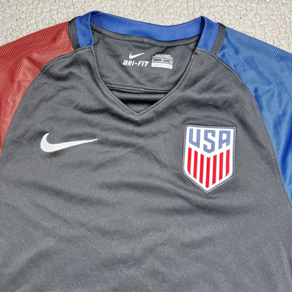 Nike USA Soccer Jersey Mens Small Black Red Blue Dri-FIT Training Top 724641-010